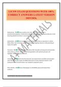 LICSW EXAM QUESTIONS WITH 100&percnt; CORRECT ANSWERS LATEST VERSION 2025&sol;2026&period;
