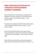 NEW YORK REAL ESTATE UNIT 15 CONSTRUCTION EXAM WITH CORRECT ANSWERS 