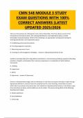 CMN 548 MODULE 3 STUDY EXAM QUESTIONS WITH 100&percnt; CORRECT ANSWERS &vert;LATEST UPDATED 2025&sol;2026