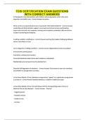 TCIS CERTIFICATION EXAM QUESTIONS WITH CORRECT ANSWERS