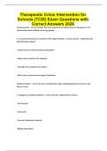 Therapeutic Crisis Intervention for Schools &lpar;TCIS&rpar; Exam Questions with Correct Answers 2026