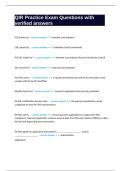QIR Practice Exam Questions with verified answers