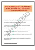 MHA 706 MIDTERM EXAM QUESTIONS WITH 100&percnt; CORRECT ANSWERS L LATEST VERSION 2025&sol;2026&period;