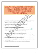 MHA 710 - HEALTHCARE ECONOMICS - EXAM 3 QUESTIONS WITH 100&percnt; CORRECT ANSWERS L LATEST VERSION 2025&sol;2026&period;