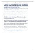 Test Bank for Psychiatric Mental Health Nursing EXAM 2026-2027 LATEST VERSION QUESTIONS AND VERIFIED CORRECT ANSWERS JUST RELEASED  
