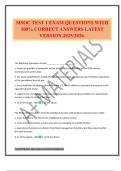 MSOC TEST 1 EXAM QUESTIONS WITH 100&percnt; CORRECT ANSWERS LATEST VERSION 2025&sol;2026&period;