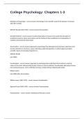 College Psychology&colon; Chapters 1-3 Actual Exam Questions And 100&percnt; Verified Correct Answers&period;