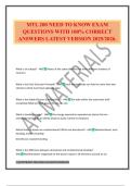 MTL 200 NEED TO KNOW EXAM QUESTIONS WITH 100&percnt; CORRECT ANSWERS LATEST VERSION 2025&sol;2026&period;