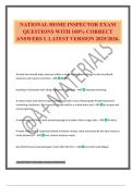 NATIONAL HOME INSPECTOR EXAM QUESTIONS WITH 100&percnt; CORRECT ANSWERS L LATEST VERSION 2025&sol;2026&period;