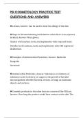 PSI COSMETOLOGY PRACTICE TEST QUESTIONS AND ANSWERS