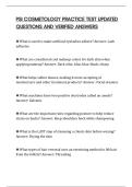 PSI COSMETOLOGY PRACTICE TEST UPDATED QUESTIONS AND VERIFIED ANSWERS