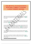 NUR 400 FINAL EXAM QUESTIONS WITH 100&percnt; CORRECT ANSWERS LATEST VERSION 2025&sol;2026&period;