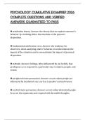PSYCHOLOGY CUMULATIVE EXAMPREP 2026 COMPLETE QUESTIONS AND VERIFIED ANSWERS GUARANTEED TO PASS