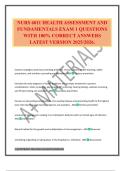NURS 6011 HEALTH ASSESSMENT AND FUNDAMENTALS EXAM 1 QUESTIONS WITH 100&percnt; CORRECT ANSWERS LATEST VERSION 2025&sol;2026&period;