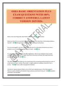 OSHA BASIC ORIENTATION PLUS EXAM QUESTIONS WITH 100&percnt; CORRECT ANSWERS L LATEST VERSION 2025&sol;2026