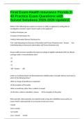 Final Exam-Health Insurance Florida 2-40 Practice Exam Questions with Solved Solutions 2025-2026 Updated&period;