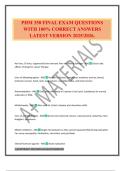 PHM 350 FINAL EXAM QUESTIONS WITH 100&percnt; CORRECT ANSWERS LATEST VERSION 2025&sol;2026&period;