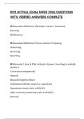 RCR ACTUAL EXAM PAPER 2026 QUESTIONS WITH VERIFIED ANSWERS COMPLETE