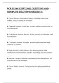 RCR EXAM SCRIPT 2026 QUESTIONS AND COMPLETE SOLUTIONS GRADED A&plus;