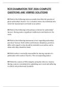 RCR EXAMINATION TEST 2026 COMPLETE QUESTIONS AND VERIFIED SOLUTIONS