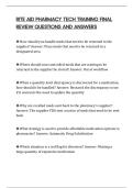 RITE AID PHARMACY TECH TRAINING FINAL REVIEW QUESTIONS AND ANSWERS