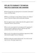 RITE AID PTU PHARMACY TECHNICIAN PRACTICE QUESTIONS AND ANSWERS
