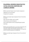 RN MATERNAL NEWBORN ONLINE PRACTICE ACTUAL EXAM 2026 QUESTIONS AND COMPLETE ANSWERS
