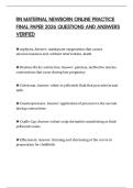 RN MATERNAL NEWBORN ONLINE PRACTICE FINAL PAPER 2026 QUESTIONS AND ANSWERS VERIFIED