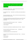 Final Exam -RDA Practice Questions &num;1 With Solved Solutions 2025-2026 Updated&period;