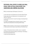 ROCKWELL REAL ESTATE CLASSES WA FINAL EXAM 1 2026 ACTUAL EXAM SCRIPT FULL QUESTIONS AND VERIFIED SOLUTIONS