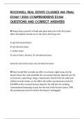 ROCKWELL REAL ESTATE CLASSES WA FINAL EXAM 1 2026 COMPREHENSIVE EXAM QUESTIONS AND CORRECT ANSWERS
