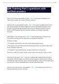 QIR Training Part 1 questions with verified answers