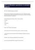 QIR Certification questions & answers rated A&plus;