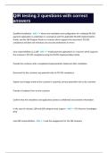 QIR testing 2 questions with correct answers-