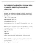 RUTGERS GENERAL BIOLOGY 115 EXAM 1 2026 COMPLETE QUESTIONS AND ANSWERS GRADED A&plus;