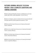 RUTGERS GENERAL BIOLOGY 115 EXAM REVIEW 1 2026 COMPLETE QUESTIONS AND VERIFIED ANSWERS