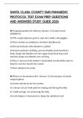 SANTA CLARA COUNTY EMS PARAMEDIC PROTOCOL TEST EXAM PREP QUESTIONS AND ANSWERS STUDY GUIDE 2026