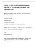 SANTA CLARA COUNTY EMS PARAMEDIC PROTOCOL TEST EXAM QUESTIONS AND ANSWERS 2026