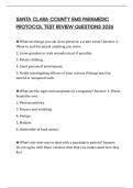 SANTA CLARA COUNTY EMS PARAMEDIC PROTOCOL TEST REVIEW QUESTIONS 2026