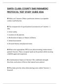 SANTA CLARA COUNTY EMS PARAMEDIC PROTOCOL TEST STUDY GUIDE 2026