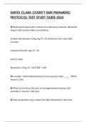 SANTA CLARA COUNTY EMS PARAMEDIC PROTOCOL TEST STUDY GUIDE 2026
