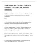 SCHEGISTRAR EPIC CADENCE EXAM 2026 COMPLETE QUESTIONS AND ANSWERS GRADED A&plus;