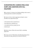 SCHEGISTRAR EPIC CADENCE FINAL EXAM SCRIPT 2026 QUESTIONS WITH FULL SOLUTIONS