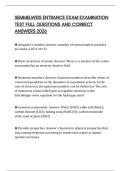 SEMMELWEIS ENTRANCE EXAM EXAMINATION TEST FULL QUESTIONS AND CORRECT ANSWERS 2026