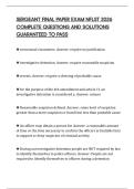 SERGEANT FINAL PAPER EXAM NFLST 2026 COMPLETE QUESTIONS AND SOLUTIONS GUARANTEED TO PASS