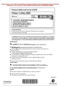  Pearson Edexcel Level 3 GCE Further Mathematics Advanced Subsidiary Further Mathematics options 28&colon; Decision  Mathematics 2 &lpar;Part of option K only&rpar; UPDATED ACTUAL Questions and MARKING SCHEME 