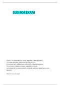 BUS 404 DD 7A ACTUAL QUESTIONS WITH ANSWERS