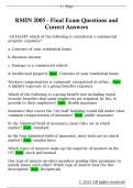 RMIN 2005 - Final Exam Questions and  Correct Answers