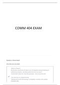 COMM 404 FINAL EXAM QUESTIONS AND VERIFIED ANSWERS&vert; 100&percnt; CORRECT&vert; GRADE A