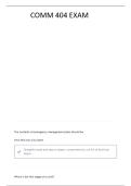 COMM 404 STRATEGIC COMMUNICATIONS AND EMERGENCY MANAGEMENT QUESTIONS AND VERIFIED ANSWERS&vert; 100&percnt; CORRECT&vert; GRADE A